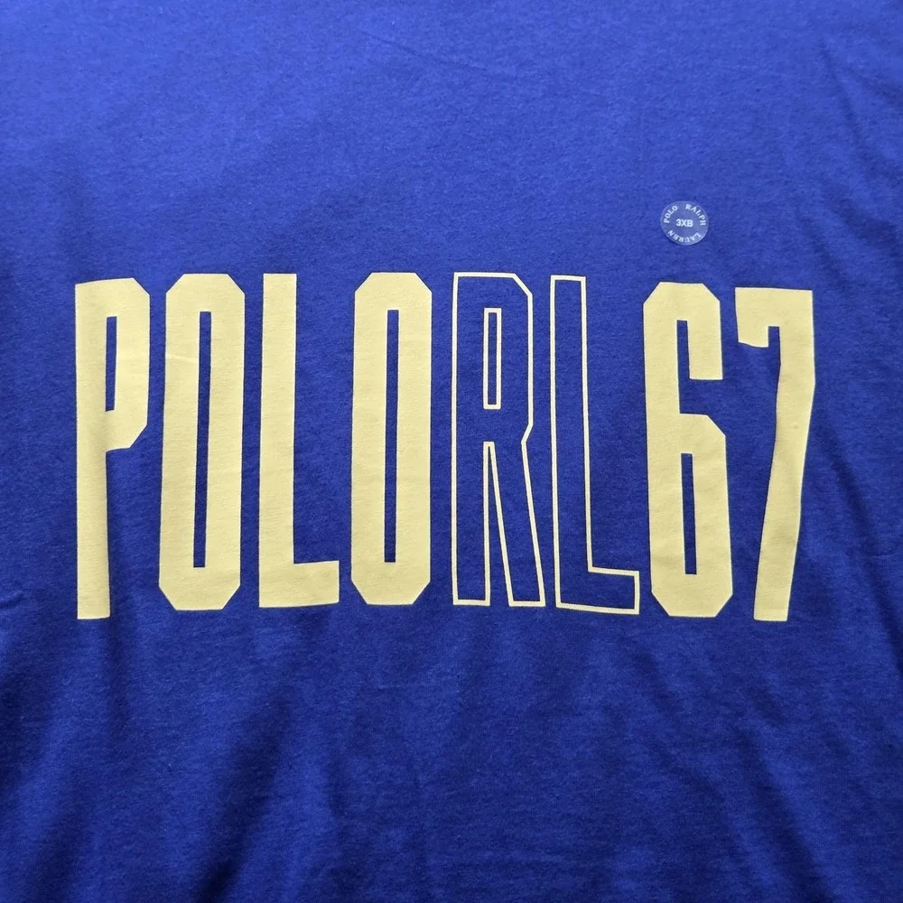 Polo Ralph Lauren T-Shirt Mens 3XB Blue POLORL67 Graphic Short Sleeve Cotton